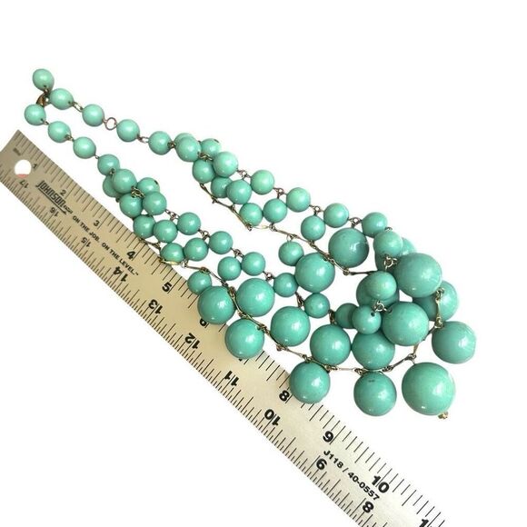 Luxe  Turquoise tone  Bubble Statement Necklace - Picture 6 of 7